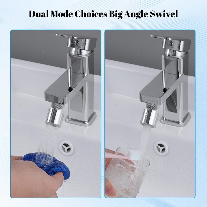 Hibbent Dual-function Metal Faucet Aerator, 2-Flow Big Angle Rotate Kitchen