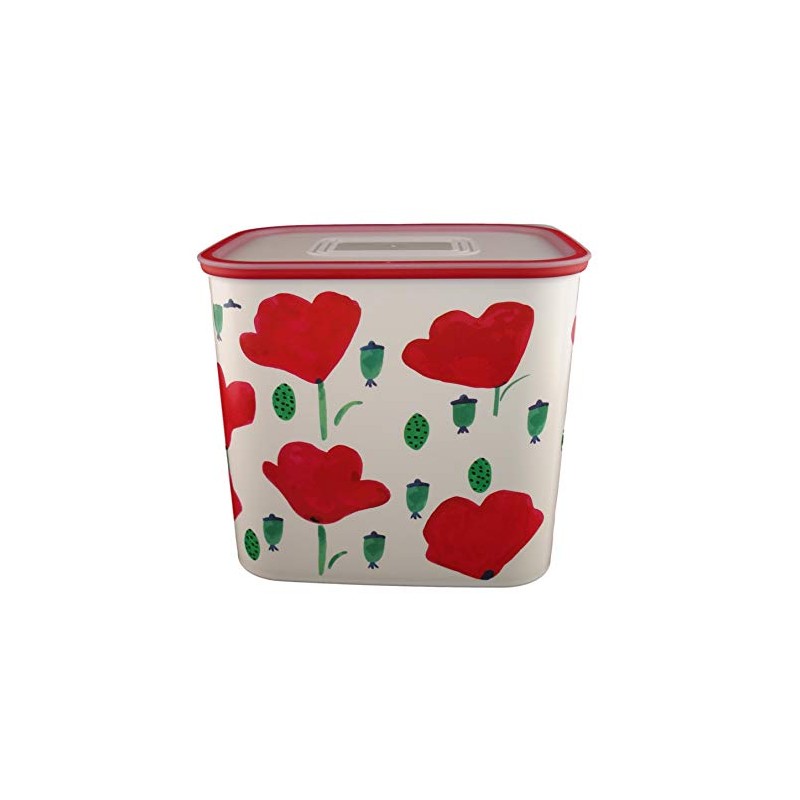 TUPPERWARE Quadro Optimum Ultimo 17158 2.1 L White Red Flower