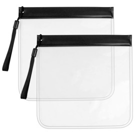 Pack of 2 Aeroplane Bags, Liquids, 20 x 20 cm, Toiletry Bag, Clear Make-Up Bag, Plastic Toiletry Bag, Travel Bag, Waterproof Hand Luggage Bag, Toilet Bag Set