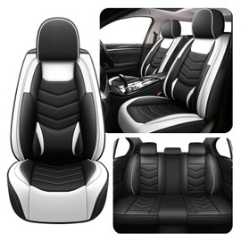 HYZB Car Seat Covers Fit for Nissan Altima 1999-2024 Daily Commutes Durable and Side Airbag Compatibility Sports Seat Cover, Full Set, Black White