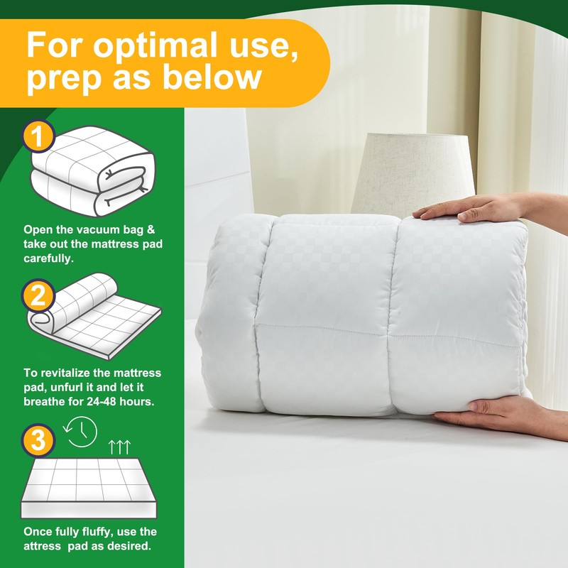Split King Mattress Pad Cover, Cooling Mattress Topper for Split