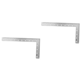 OHPHCALL 2pcs Sturdy Metal Ruler 45/90 Degree Angle Layout Tool for Woodworking