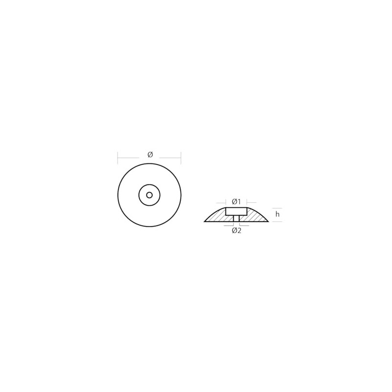 Tecnoseal 00102 90mm Zinc Disc Rudder Anode