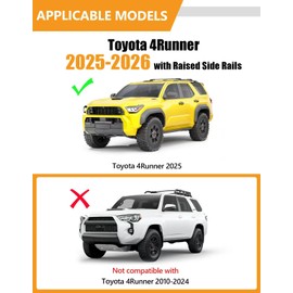 KINGGERI 300LBS Lockable Roof Rack Cross Bars Compatible with Toyota 4Runner 2025 2026 with Raised Side Rails, Aluminum Roof Rails Crossbars Rooftop Cargo Basket Carrier Bag Luggage SUV Accessories