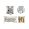 Mud Pie Easter Mini Hook Pillow, 8" x 8", Bunny