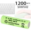 Lombaour 1.2 Volts 400mAh NiMH Rechargeable AA Batteries Pre-Charged for