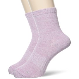 Gunze WASHIITO Socks, Washi Yarn, Toe Design, Left & Right Knitting, Crew Length, Same Color, Set of 2 Pairs, Pale Lavender