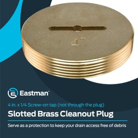 Eastman 4 Inch Slotted Brass Cleanout Plug, 42004