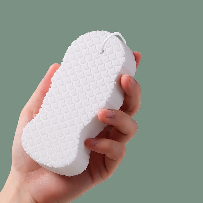 Yolispa 4pcs Exfoliating Bath Sponge Super Peeler Body Shower Brush