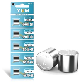 YKM 5 Pack CR1/3N 3V Lithium Batteries CR 1/3N DL1/3N CR-1/3N 2L76 Battery for Pistol Laser Sight Dog Collar