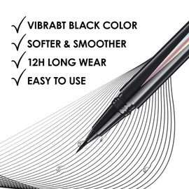 CARSLAN Slender Smooth Liquid Eyeliner, Black Eyeliner Liquid Liner, 12H Longlasting Eyeliners, Waterproof & Smudgeproof High Pigmented Eyeliners for Eye Makeup, Black, 1count