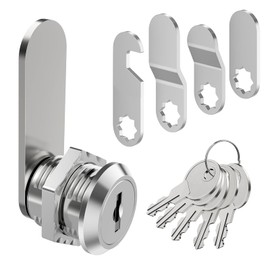 Luabue Lock for Letterbox, 16 mm Letterbox Lock with 5 Keys and 5 Different Lock Plates, Furniture Lock, Cabinet Lock, Locker Lock, Lever Lock for Cupboard Cabinet Doors (16 mm)