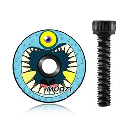 MUQZI Bike Stem Cap, Headset Cap 1 1/8 Inch Headset Cap with Screw, Headset Cap for Fork Shafts, Cyclopia