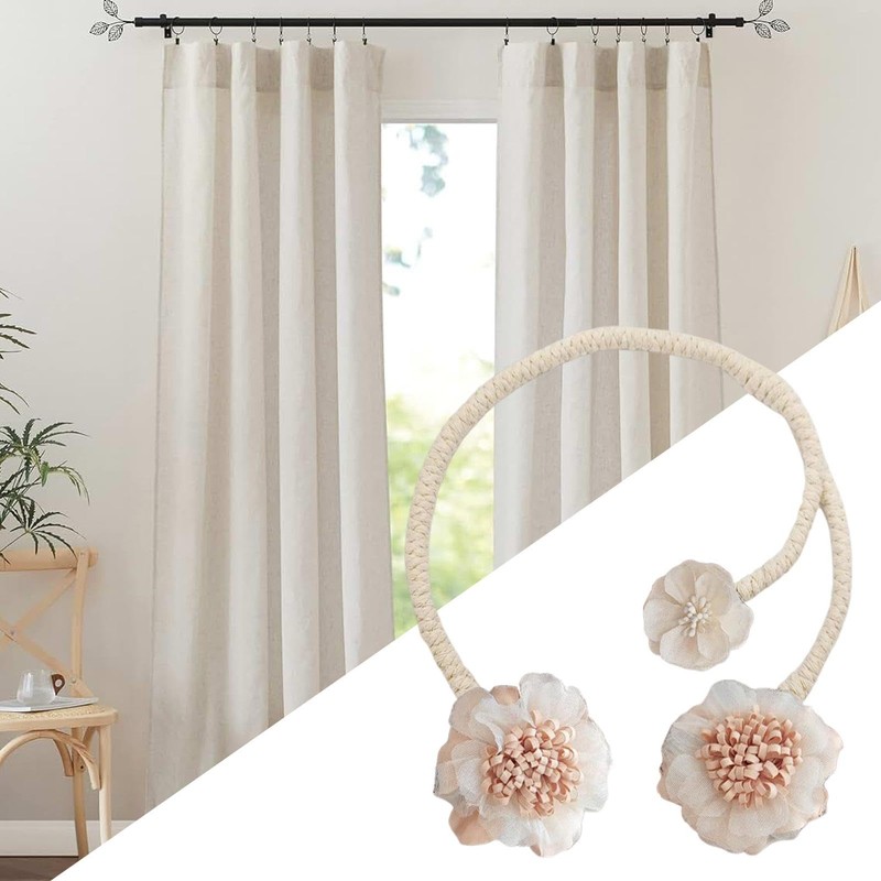 Cute Curtains Tiebacks | Artificial Twist Bough Flower Curtains Holdbacks