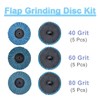 Treki 15Pcs 2 Inch 50mm Flap Disc Quick Change Flap