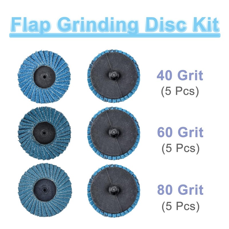 Treki 15Pcs 2 Inch 50mm Flap Disc Quick Change Flap