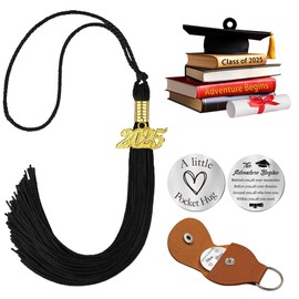 Black Graduation Tassel Charms for Graduations Cap Class of 2025 Pocket Hug Graduation Decoration Graduation Gifts for Her Him Law School Nurse Classmate Roomate
