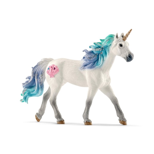 SCHLEICH bayala Sea Unicorn Toy Stallion Durable Figurine for Kids Ages 5-12 with Rhinestones and Glitter