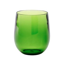 Caspari Acrylic 12oz Tumbler Glass in Emerald - Set of 4