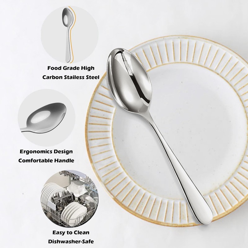 ATB Dinner Spoons, Food Grade Stainless Steel Spoons Silverware for