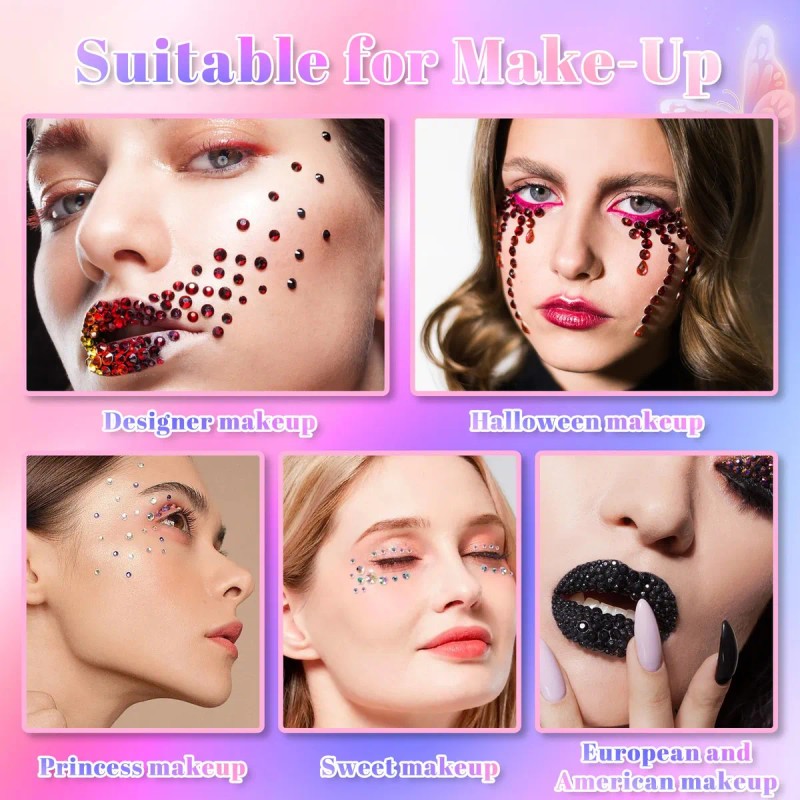3300 Perlas Para Cabello Piedras Maquillaje La Cara Strass