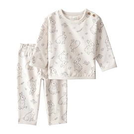 little planet by carter's Baby 2-piece Set made with Organic Cotton, Bunny Print, 18M