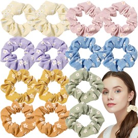 14 PCS Chiffon Flower Hair Scrunchies Colorful Hair Ties Elastics Bobbles Hair Bands Cute Ponytail Holder Elastic Hair Tie Scrunchy Hair Scrunchie Soft Textured Hair Ropes Accessories for Women Girls