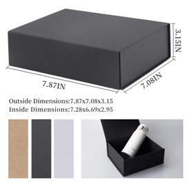 Black Gift Box,20x18x8cm,Gift Boxes with Lids,Collapsible Bridesmaid Groomsmen Proposal Box with Magnetic,Gift Boxes for Presents,Wedding Christmas Birthdays(7.88x3.15x7.09 inch,black)
