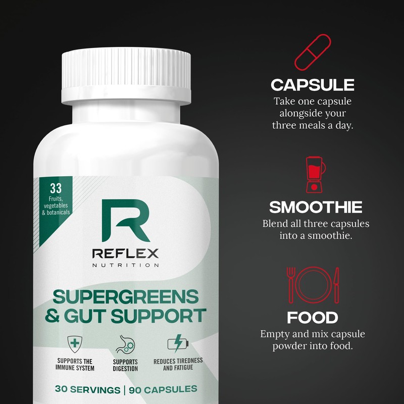 Reflex Nutition Supergreens & Gut Support - 33 Active Ingredients