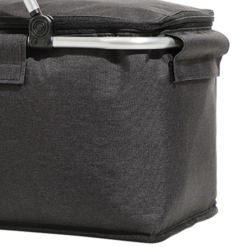 Picnic Bag Foldable Picnic Basket Insulated Comfortable Handle Ice Pockets