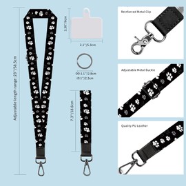 Phone Lanyard Crossbody Phone Strap, Dog Paw Cell Phone Lanyard for Around The Neck Shoulder Wristlet Strap
