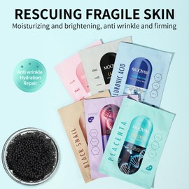 GUOYAOLIFU Facial Masks Skincare Anti Aging Capsule Face Masks Skin Care 6 Sheets, Hydrating and Moisturizing Facial Mask for All Skin Types - Natural Home Spa Treatment Masks