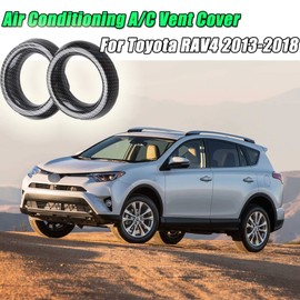 BOYUER 2PCS for Toyota RAV4 2013-2018 ABS Center Console Screen Dash Board Side Air Conditioning A/C Vent Panel Frame Interior Decoration Trim Accessories (Carbon Fiber)