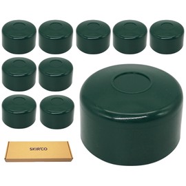 SKIR'CO RAL 6005 Fence Post Caps Round 51 mm Green Plastic Caps for Round Fence Posts Fence Post Covers Moss Green (Pack of 10)