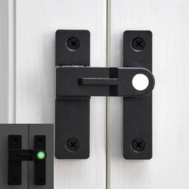 Wocoe 3 Packs Black Flip Barn Door Lock-180 Degree Barn Door Lock Privacy Security Latch - Elegant Gate Latch Hardware for Barn Doors,Gardens,Windows,Cabinets,Bathrooms,and Sliding Doors(Luminous)