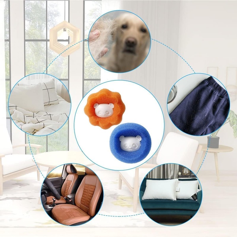4 Pack Pet Hair Remover for Laundry, Laundry Balls Hair