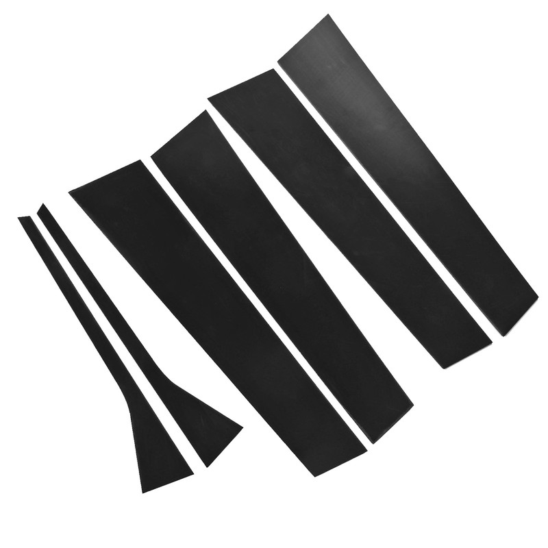 6 Pcs Side Door Window Cover Gloss Black Mirror Effect