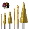 6Pcs Step Drill Bit Set, HSS Drill Bits Cone Drill