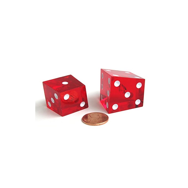 Set of 2 20-25mm D6 Transparent Red Specialty Crooked Dice