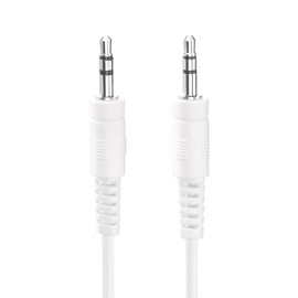 HDSupply AC011-010 Audio Stereo Connection Cable 3.5 mm Male to 3.5 mm Male Ultra Slim Design 1.00 m White