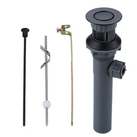 ARCORA Sink Drain with overflow, Bathroom Sink Stopper with Lift Rod, Matte Black Drain for Vessel Sink