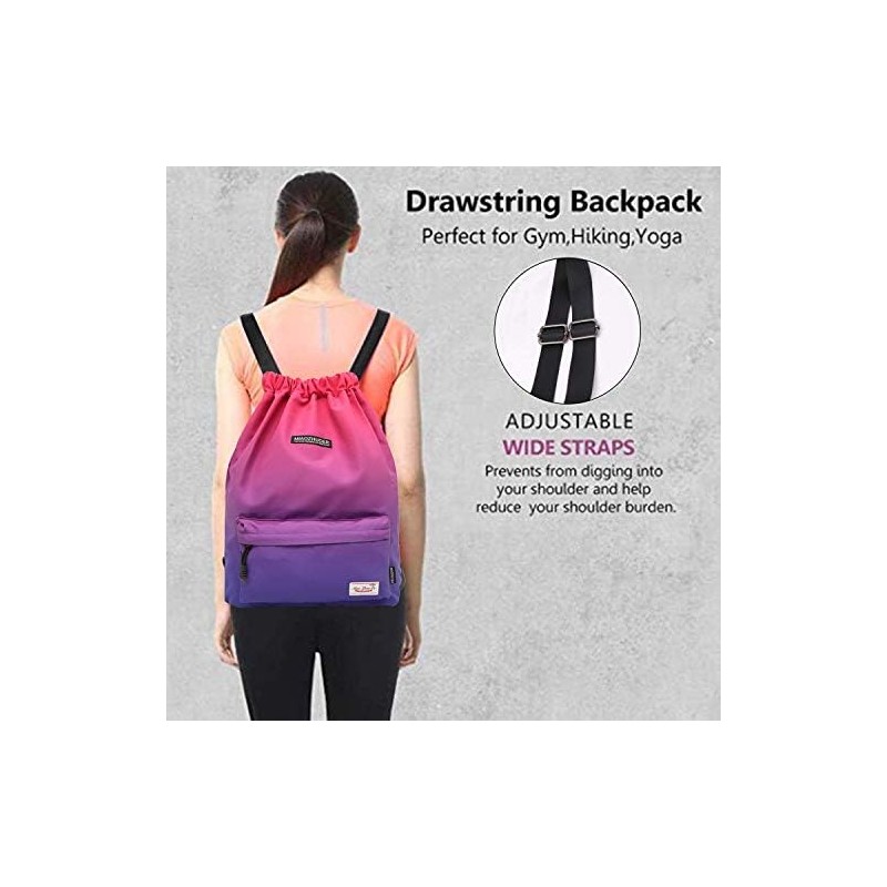 Risefit Waterproof Drawstring Backpack, Swimming Travelling Shopping Gym Bag Nylon