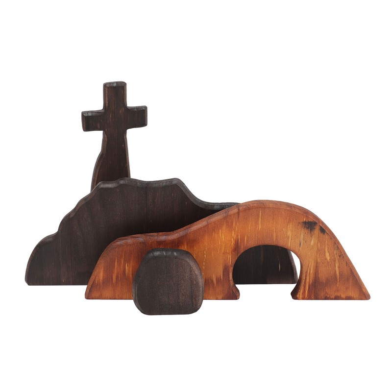 Wooden Tomb Cross Decor Empty Tomb Easter Decor for Home