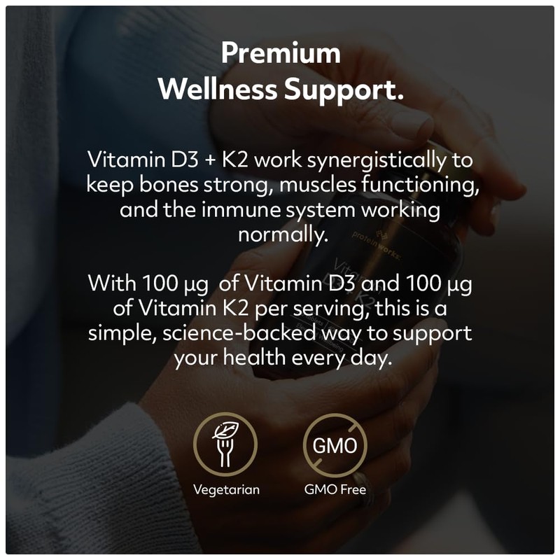 Vitamin D3 + K2, 4000 IU Vitamin D3, 100μg Vitamin