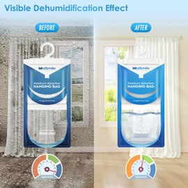 Moisture Absorbers 10 Pack 9.8 OZ, Fragrance Free Hanging Closet Dehumidifier Bags, Humidity Packs Odor Eliminator for Closet, Bathroom, Bedroom, Basement, Car