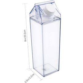 LUTER Milk Bottle Square Water Bottle Leakproof for Outdoor Sports Travel Camping Climbing (500ml)