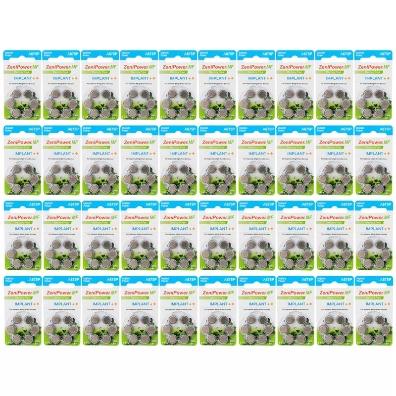 ZeniPower Size 675P Implant Power Cochlear Batteries (240 Pack) +