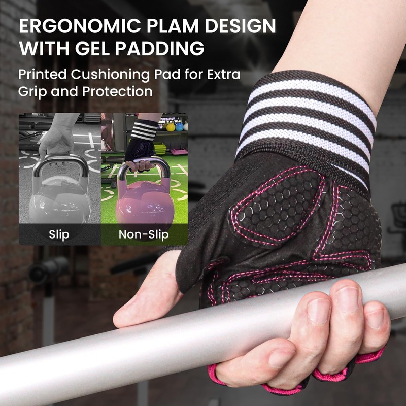 Weight Lifting Gloves Workout Gloves Women Men Crossfit with Wrist