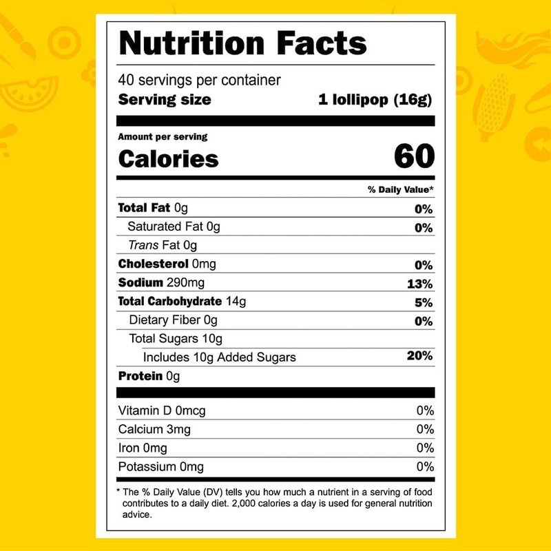 Vero Mango Flavored Lollipops Covered in Chili Powder 40 Count