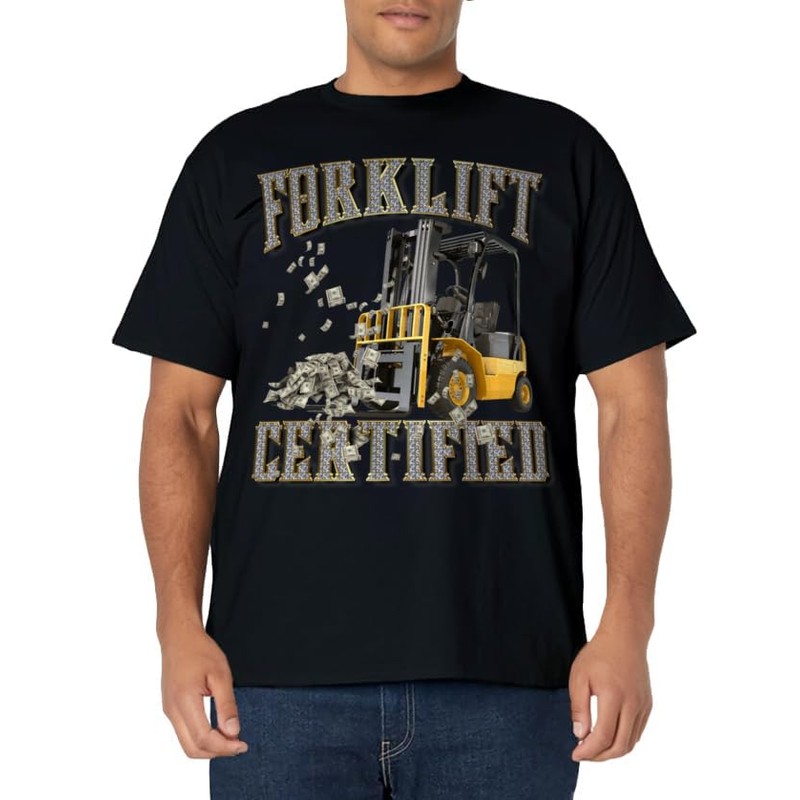 Retro Style Funny Forklift Operator Forklift Certified T-Shirt